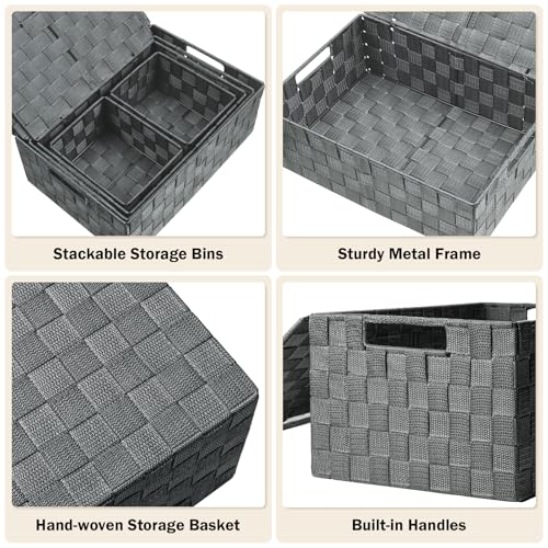 Storage Baskets with Lids (5 Count)