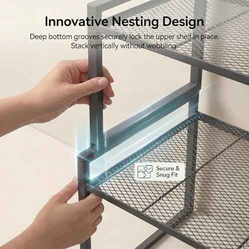 Stackable Kitchen Cabinet Organizer Shelves Pantry Rack Set of 2 (2 Count)