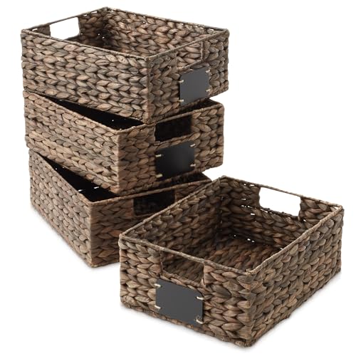 Set of 4 Water Hyacinth Pantry Baskets (4 Count)