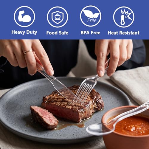 1000 Count Clear Plastic Silverware Heavy Duty