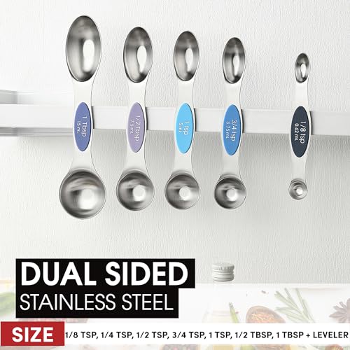 Stainless Steel 8 Magnetic Measuring Spoons Set (8 Count)