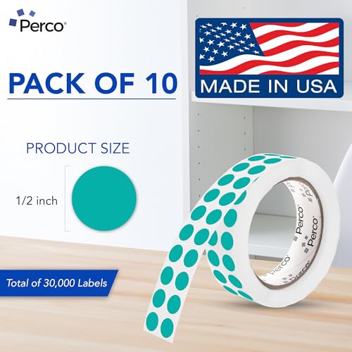 Teal Perforated Round Circle Dot Sticker 1 (80 Count)