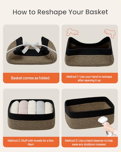 Small Woven Storage Basket for Organizing (3 Count)