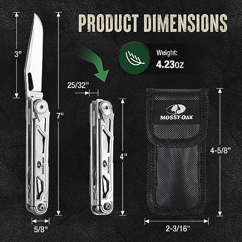 12-in-1 Multitool Pocket Knife with Pouch & Clip