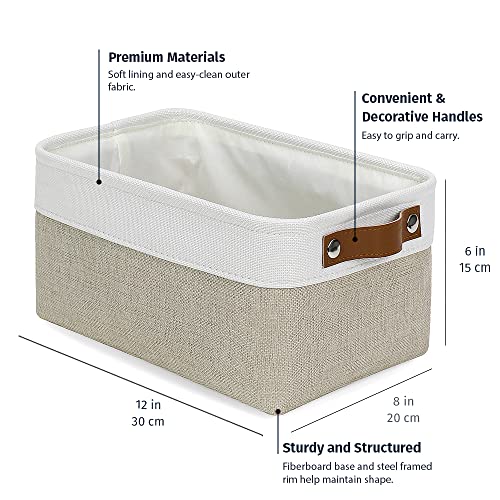 12x8in Canvas Storage Baskets (3 Count)
