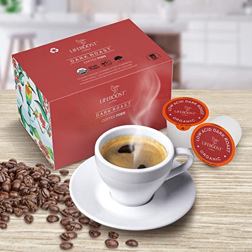 Dark Roast Organic Low Acid Coffee K Cups (10 Count)