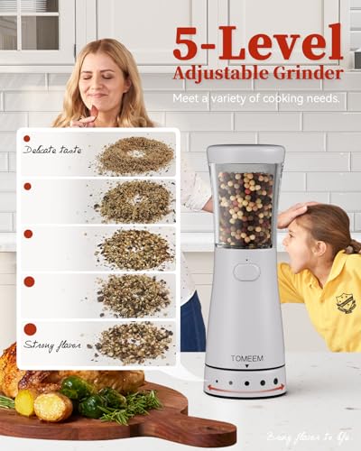 Electric Salt and Pepper Grinder Set with Storage Base (2 Count)