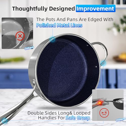 Deluxe DUXANO 14PC Healthy Pots and Pan With 9H Anti