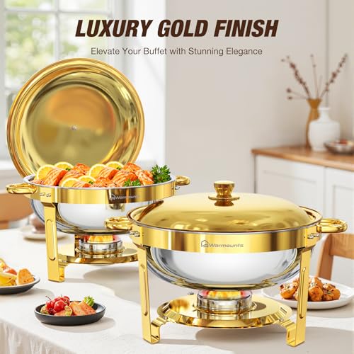 Round Chafing Dishes for Buffet (4 Count)