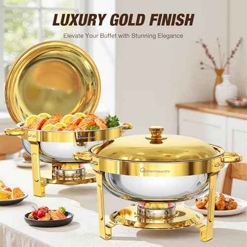 Round Chafing Dishes for Buffet (6 Count)