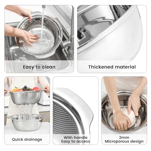 304 Stainless Steel Fine Mesh Colander Set