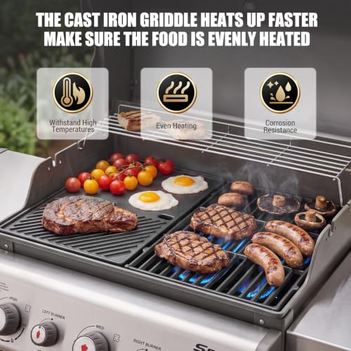 Grill Griddle and Grates for Weber Spirit 300 and II 300 Series Grills (2 Count)