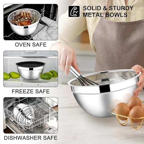 Stainless Steel Mixing Bowls (18 Count)