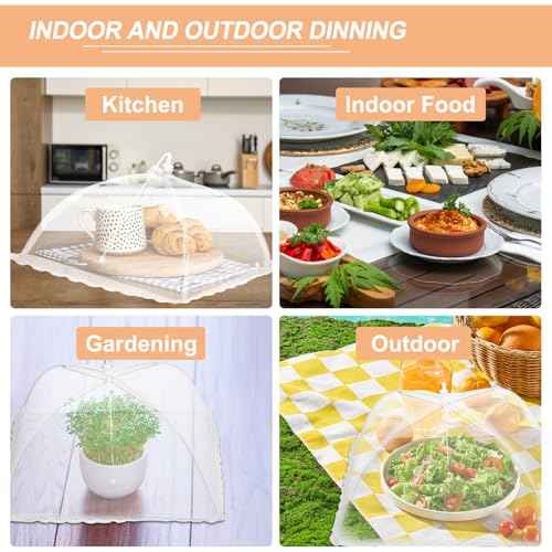 3 Pcs Large and Tall Food Covers 13" Mesh Food Covers for Outdoors Collapsible Food Protector Covers Tent for Parties Outdoor Picnics BBQs (3 Count)