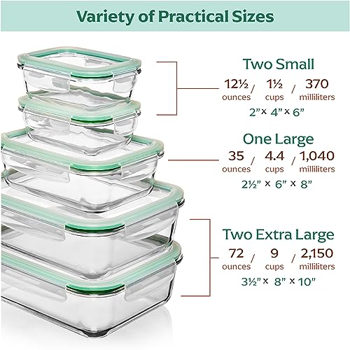 Family Pack Glass Storage Containers (5 Count)