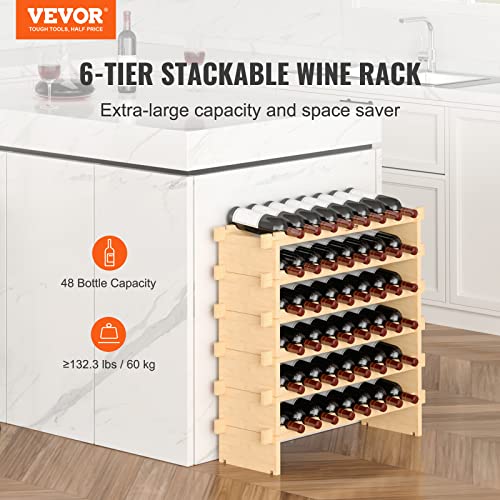 8 Tier 72 Bottles Stackable Modular Wine Rack (72 Count)