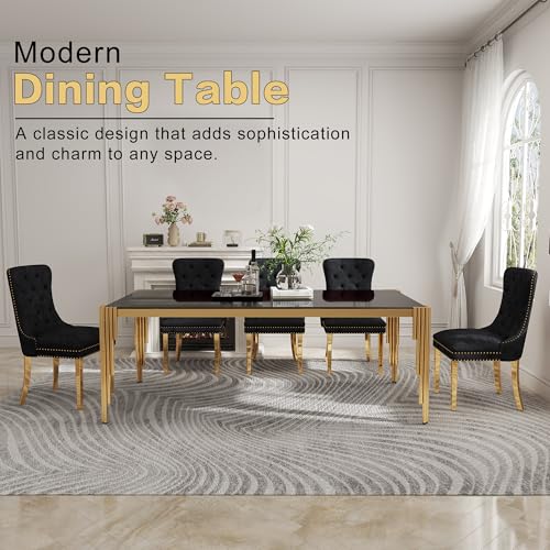 78'' Modern Glass Dining Table for 6