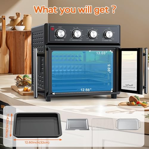 PlumChef 27.5 Quart Air Fryer Convection Toaster Oven