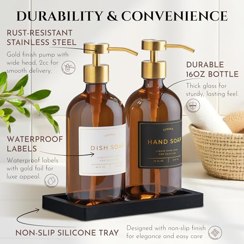 Glass Soap Dispenser Set of 2 (2 Count)