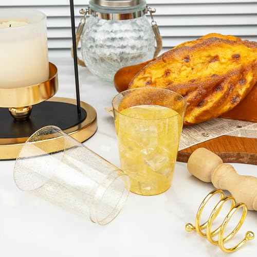 100 Pcs Gold Plastic Cups (100 Count)