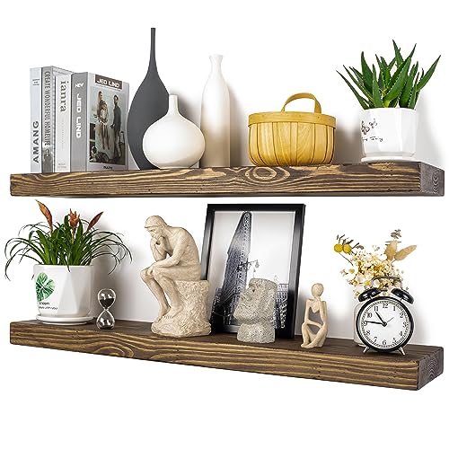 Distressed Floating Shelves 36 inch Long Set of 2 (2 Count)