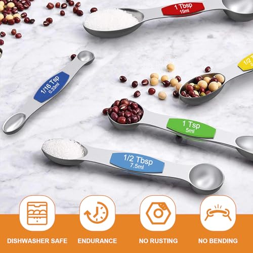 Stainless Steel Magnetic Measuring Spoons with Strong Magnets