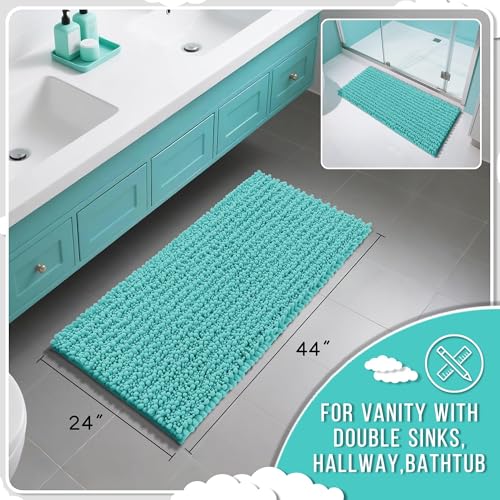 Long Bathroom Rugs Non Slip Washable 44x24 Inch