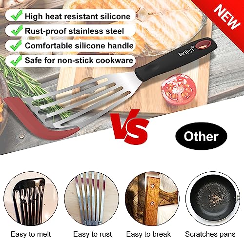 2 Piece Silicone Fish Spatula for Nonstick Cookware (2 Count)