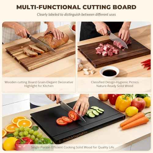 Book Cutting Board Set with Stand (3 Count)