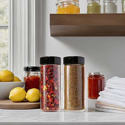 16oz Glass Spice Shakers with Lids (2 Count)