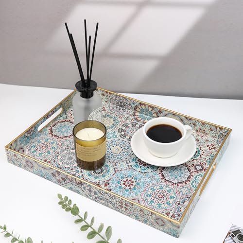 Decorative Serving Tray with Handles