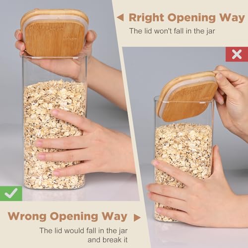 Glass Food Storage Jars Square 37oz (4 Count)