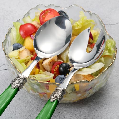 2 piece Salad Servers Stainless Steel Salad Serving Set Salad Fork and Spoon