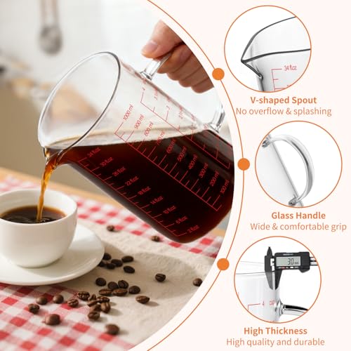 34OZ 1000ML Glass Measuring Cup