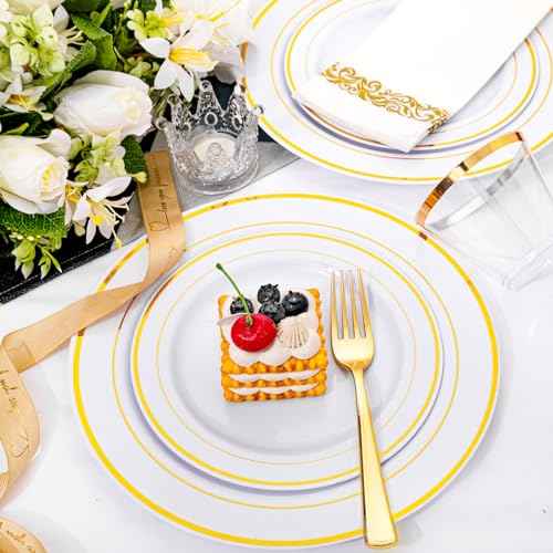 60 Pcs Gold Plastic Plates (60 Count)