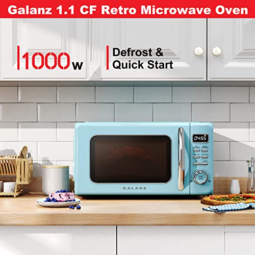 GLCMKZ11BER10 Retro Countertop Microwave Oven with Auto Cook & Reheat