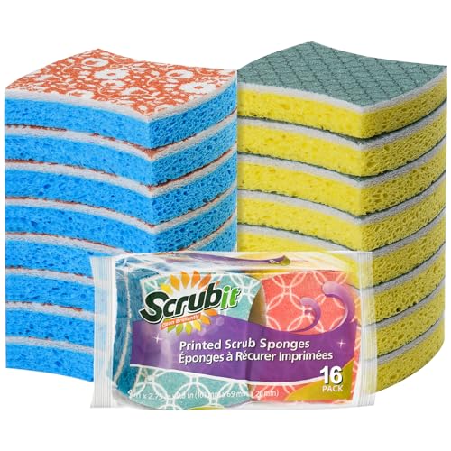 Non Scratch Cellulose Scrub Sponge (16 Count)