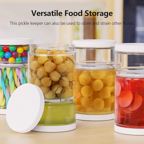 Glass Pickle Container with Strainer (45 Fl Oz)