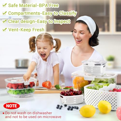 Fresh Produce Vegetable Fruit Storage Containers 3Piece Set