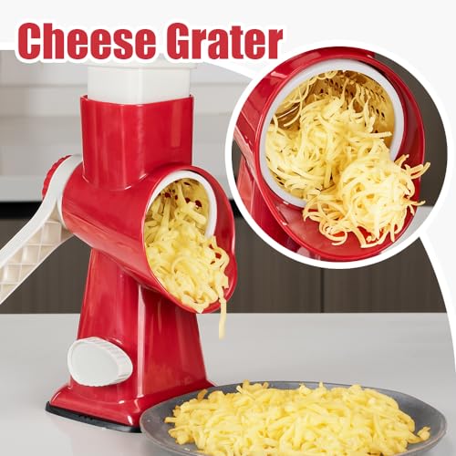 Cheese Grater Hand Crank Rotary Vegetables Shredder with Handle