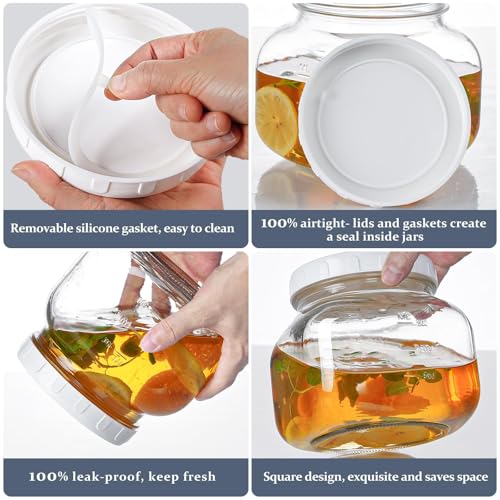 0.6Gal Airtight Glass Jar with Lid (2 Count)