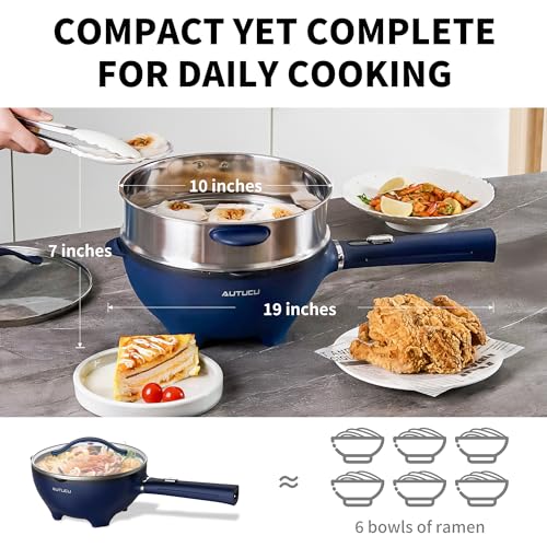 3 Quart Electric Hot Pot & wok Nonstick with Steamer