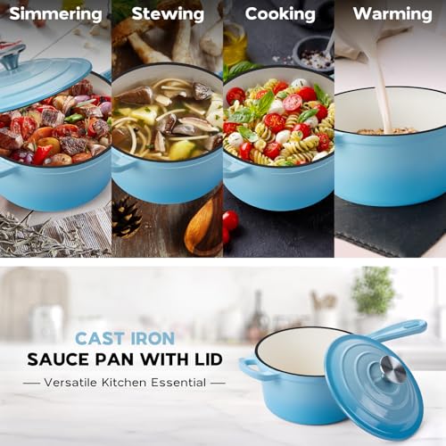 2 Quart Enameled Cast Iron Saucepan