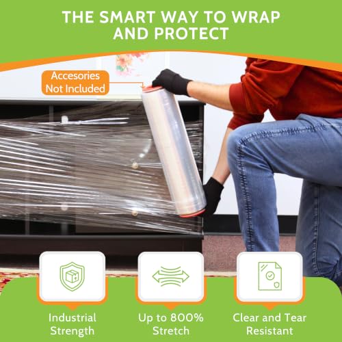 PSBM Cast Hand Stretch Wrap Plastic Shrink Film 12" x 1500' 65 GA 4 Rolls