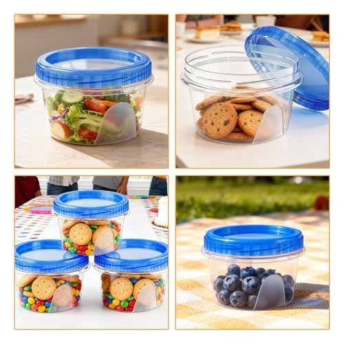 6 Pack Freezer Containers with Screw On Lids 16 Oz (6 Count)