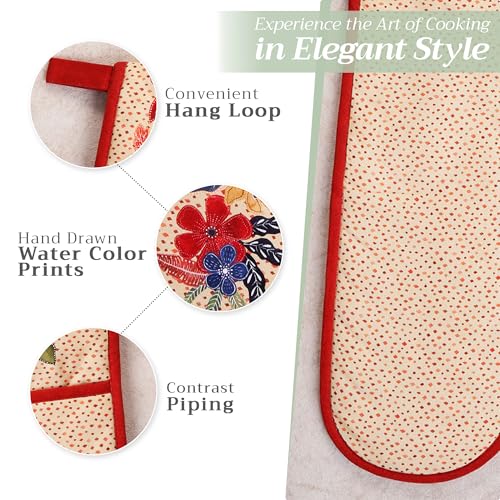 Double Oven Mitts 100% Cotton Double Oven Glove