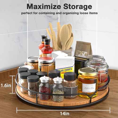 Lazy Susan Turntable Organizer for Cabinet Pantry Kitchen Countertop Computer Cupboard