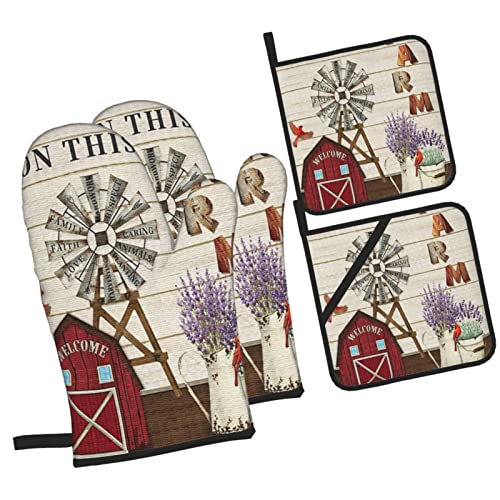 Oven Mitts and Pot Holders Sets of 4 (4 Count)
