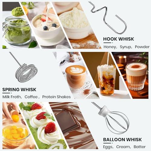 Milk Frother Handheld Rechargeable with Stand