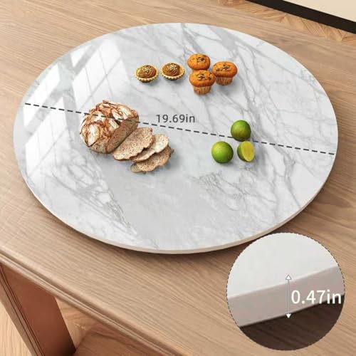 19.69" Lazy Susan for Table Top Sintered Stone Rotating Serving Tray for Dining Table